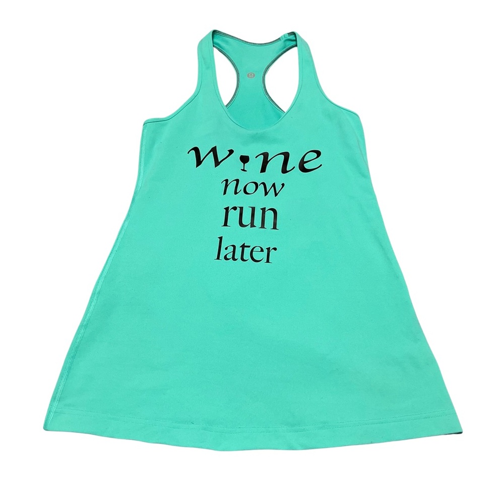Lululemon Bali Breeze cool racerback tank Wine Now Run Later 6